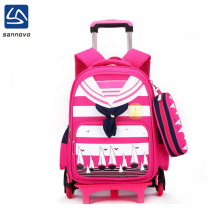 wholesale fashion waterproof six wheels climb stairs trolley bag for girl